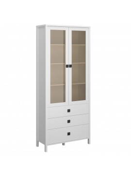 Βιτρίνα Marocco Δίφυλλη Λευκό 90x37x210.5cm TO-MARWIT2W3SWHITE