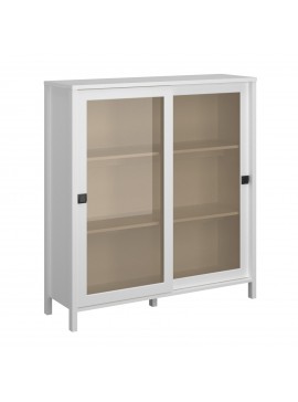 Βιτρίνα Marocco Δίφυλλη Λευκό 120x37x130.5cm TO-MARWIT2WHITE