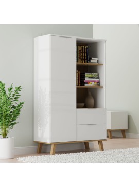 Βιβλιοθήκη Neptune Λευκό-Σονόμα 90x40x151cm TO-NEPTUNE1D2S