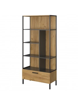 Βιβλιοθήκη Santes Χρυσό Δρυς-Γραφίτης 90x42x197.5cm TO-SANTES1S