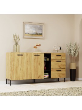 Μπουφές Santes Χρυσό Δρυς-Γραφίτης 180x42x92.5cm TO-SANTES2D3S