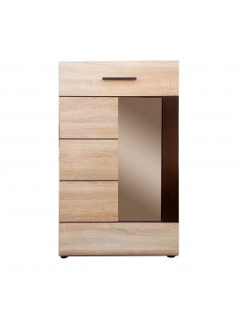 Βιτρίνα Μονόφυλλη Solo 1W 65x35x109cm Sonoma Wenge και MDF Καμπυλωτό τελείωμα στην πόρτα TO-SOLO1W