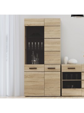 Βιτρίνα Solo Δίφυλλη 90x41x197cm με τζάμι Sonoma με Wenge TO-SOLO1W1D