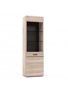 Βιτρίνα Μονόφυλλη Solo 60x41x197cm Sonoma με λεπτομέρειες Wenge TO-SOLO1WHIGH