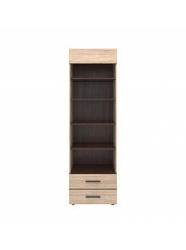 Βιβλιοθήκη Solo 2S 60x41x197 Sonoma με Wenge και MDF Καμπυλωτό τελείωμα TO-SOLO2S