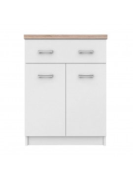 Κομότα Top Mix 60x33x85cm Λευκό-Σονόμα TO-TOP2D1S60W