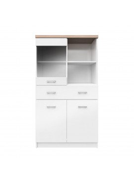 Βιτρίνα Δίφυλλη Top Mix 80x33x145cm Λευκή-Σονόμα TO-TOP2D1W1S80W
