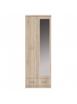 Ντουλάπα Δίφυλλη Top Mix 60x33x183cm Σονόμα με Καθρέπτη TO-TOPSFZ2D1S60