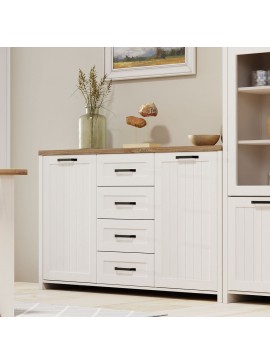 ΜΠΟΥΦΕΣ VERNE 147.9x37.2x91.8cm Λευκό-Φυσικό Δρυς TO-VERNEKOM2D4S