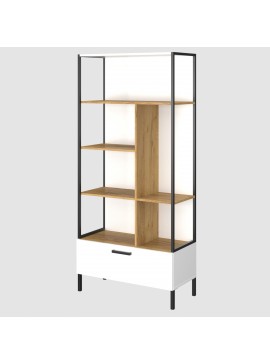 Βιβλιοθήκη Santes Χρυσό Δρυς-Λευκό 90x42x197.5cm TO-SANT1SWH