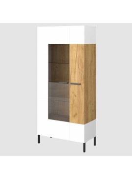 Βιτρίνα Santes Χρυσό Δρυς-Λευκό 90x42x197.5cm TO-SANT1W1DHIGHWH