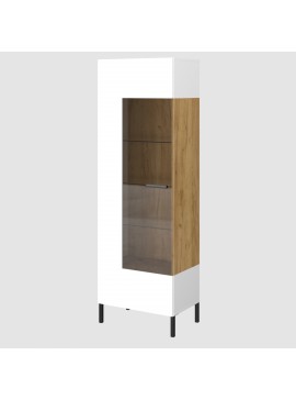 Βιτρίνα Santes Χρυσό Δρυς-Λευκό 64.2x42x197.5cm TO-SANT1WHIGHWH