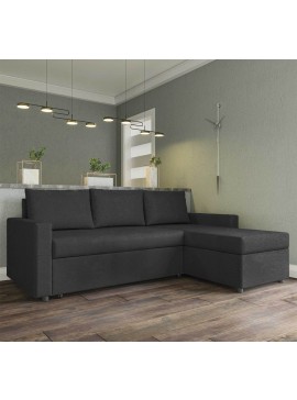 Concept Γωνιακός Καναπές Κρεβάτι με Αναστρέψιμη Γωνία & Αποθηκευτικό Χώρο Γκρι 218x153x80cm GR-10235