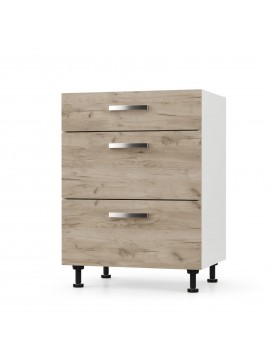 CHARLOTΤE Συρταριέρα 80x46.5x82cm με μεταλλικά χερούλια Δρύς SO-CD803SO