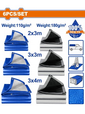 WADFOW ΣΕΤ ΜΟΥΣΑΜΑΔΕΣ ΑΔΙΑΒΡΟΧΟΙ 110gr/m2 & 180gr/m2 6 ΤΕΜ ONE PROMOTION (WTQ9106)
