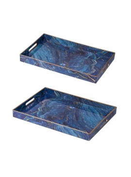 Artekko Tray Μπλε Πλαστικός Δίσκος Σερβιρίσματος (48x35x4.3)cm 2pcs Artekko 44043
