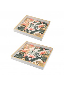 Artekko Tray Διακοσμητικός Δίσκος MDF Πλαστικό Πολύχρωμο Σετ/2 Artekko 48631