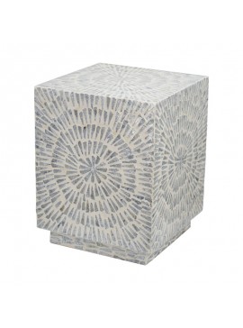 Artekko Ivory Τραπέζι Βοηθητικό Σκαμπό MDF Capiz Μπεζ (35x35x45)cm Artekko 49923