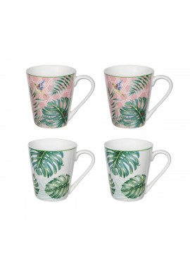 Artekko Tropical Κούπες με Φύλλα Πήλινες Πράσινο (12x8x10)cm  Σετ/4 Artekko 60032