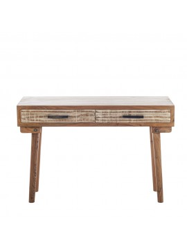 Artekko Console Κονσόλα Ξύλινη με 2 Συρτάρια Μελί Απόχρωση (118x40x78)cm Artekko 720-1253-LAP