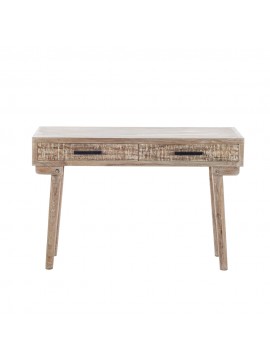 Artekko Console Κονσόλα Ξύλινη με 2 Συρτάρια Λευκή Πατίνα (118x40x78)cm Artekko 720-1253-WHITE
