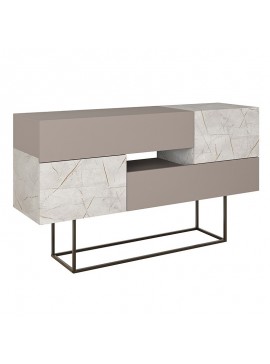Artekko Eros Mocha Μπουφές MDF/Μέταλλο Γκρι/Λευκό (145x40x82)cm Artekko 783-0120