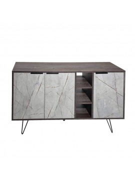 Artekko Clara Μπουφές MDF/Μεταλλικό Γκρι/Καφέ (145x40x82)cm M.K.20985.7 Artekko 783-0124