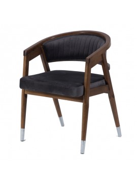 Artekko Καρέκλα SILVA FABRIC καρυδί ξύλο με μαύρο ύφασμα (50x50x70)cm Artekko 783-1506