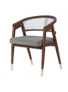 Artekko Καρέκλα SILVA RATTAN καρυδί ξύλο ύφασμα (50x50x70)cm Artekko 783-1507