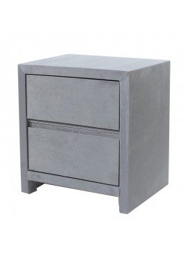 Artekko Glaft Ξύλινο Μασίφ Γκρι Κομοδίνο (50x40x55)cm Artekko 784-0037