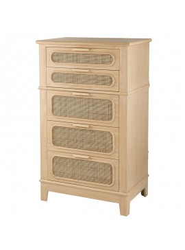 Artekko Cons Συρταριέρα MDF Ψάθα Φυσική Απόχρωση (73.5x46x117)cm Artekko 79138-NATU