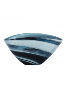 Artekko Mayron Διακοσμητικό Γυάλινο Μπλε Μπολ (22x16x30)cm Artekko 79952