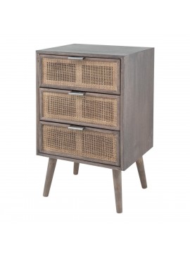 Artekko Cons Κομοδίνο MDF Ψάθα Καφέ (42x36.5x71)cm Artekko 82788