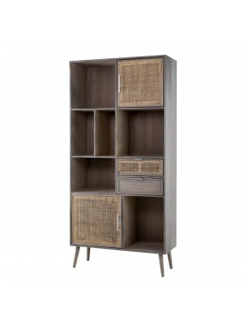 Artekko Cons Μπουφές MDF Ψάθα Καφέ (90x37x189)cm Artekko 82789