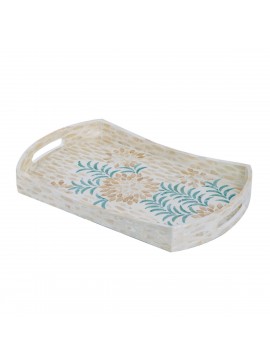 Artekko Ivory Διακοσμητικός Δίσκος MDF Capiz Μπεζ (45x27x5)cm Artekko 83560