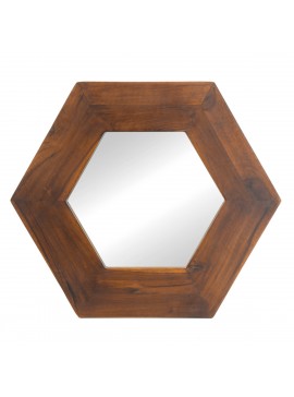 Artekko Mirror Καθρέφτης Τοίχου από Ξύλο Teak MDF Καφέ (47x47x1.9)cm Artekko 85824-BROW