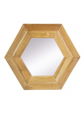 Artekko Mirror Καθρέφτης Τοίχου από Ξύλο Teak MDF Φυσική Απόχρωση (47x47x1.9)cm Artekko 85824-NATU