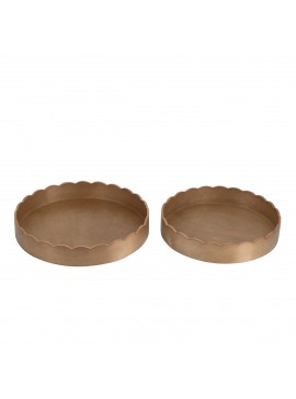 Artekko Tray Διακοσμητικός Δίσκος MDF Καφέ (40.5x40.5x6.5)cm Σετ/2 Artekko 86705