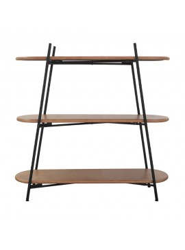 Artekko Shelf Ραφιέρα Βιβλιοθήκη 3 Επιπέδων MDF Μέταλλο Καφέ Μαύρο (108x35.5x107)cm Artekko 86709