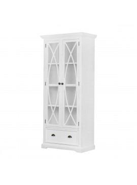 Artekko Credenzas Βιτρίνα Μπουφές από Ξύλο Ακακίας MDF Λευκό (88.9x48.5x199)cm Artekko SA80047-WHIT-DS-AB
