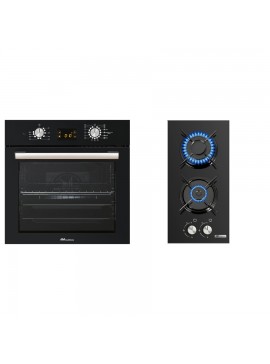MULTIHOME ΣΕΤ ΦΟΥΡΝΟΣ MH-6060 BLACK GLASS + ΕΣΤΙΑ DOMINO ΑΕΡΊΟΥ MH-6141 MULTIHOME 999-002-76060