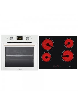 MULTIHOME ΣΕΤ ΦΟΥΡΝΟΣ MH-6061 WHITE GLASS + ΕΣΤΙΑ ΚΕΡΑΜΙΚΗ MH-6135 MULTIHOME 999-002-80893