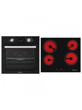 MULTIHOME ΣΕΤ ΦΟΥΡΝΟΣ MH-6060 BLACK GLASS + ΕΣΤΙΑ ΚΕΡΑΜΙΚΗ MH-6135 MULTIHOME 999-002-80894
