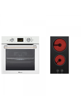 MULTIHOME ΣΕΤ ΦΟΥΡΝΟΣ MH-6061 WHITE GLASS + ΕΣΤΙΑ DOMINO ΚΕΡΑΜΙΚΗ MH-6139 MULTIHOME 999-002-82161