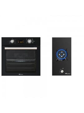 MULTIHOME ΣΕΤ ΦΟΥΡΝΟΣ MH-6060 BLACK GLASS + ΕΣΤΙΑ DOMINO ΥΓΡΑΕΡΊΟΥ MH-6142 MULTIHOME 999-002-82164