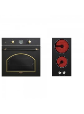 MULTIHOME ΣΕΤ ΦΟΥΡΝΟΣ MH-6051 BLACK RETRO + ΕΣΤΙΑ DOMINO ΚΕΡΑΜΙΚΗ MH-6139 MULTIHOME 999-002-87869