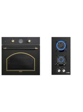 MULTIHOME ΣΕΤ ΦΟΥΡΝΟΣ MH-6051 BLACK RETRO + ΕΣΤΙΑ DOMINO ΥΓΡΑΕΡΙΟΥ MH-6141 MULTIHOME 999-002-87871