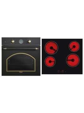 MULTIHOME ΣΕΤ ΦΟΥΡΝΟΣ MH-6051 BLACK RETRO + ΕΣΤΙΑ ΚΕΡΑΜΙΚΗ MH-6135 MULTIHOME 999-002-87873