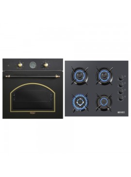 MULTIHOME ΣΕΤ ΦΟΥΡΝΟΣ MH-6051 BLACK RETRO + ΕΣΤΙΑ ΥΓΡΑΕΡΙΟΥ MH-6107 ΜΑΥΡΟ MULTIHOME 999-002-87874