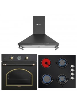 MULTIHOME ΣΕΤ ΦΟΥΡΝΟΣ MH-6051 BLACK RETRO + ΕΣΤΙΑ ΜΙΚΤΗ MH-6109 3 ΥΓΡΑΕΡΙΟΥ + 1 ΚΕΡΑΜΙΚΟ + ΑΠΟΡΡΟΦΗΤΗΡΑΣ ΚΑΜΙΝΑΔΑ MH-6652 RUSTIC BLACK MULTIHOME 999-002-87887